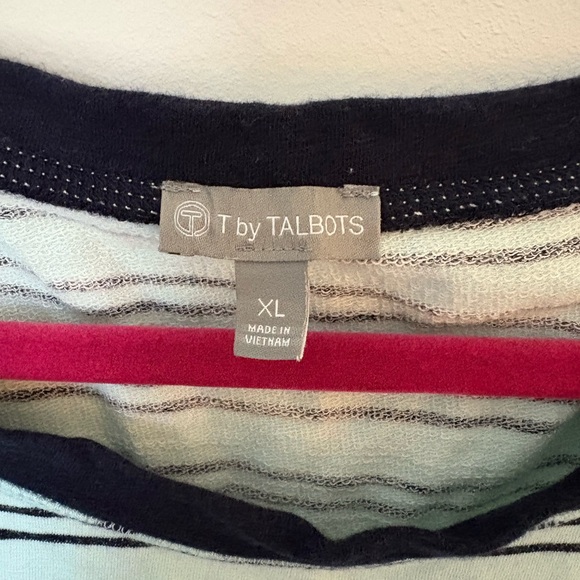 T by Talbots Striped Blue Long Sleeve Tee - Picture 4 of 6